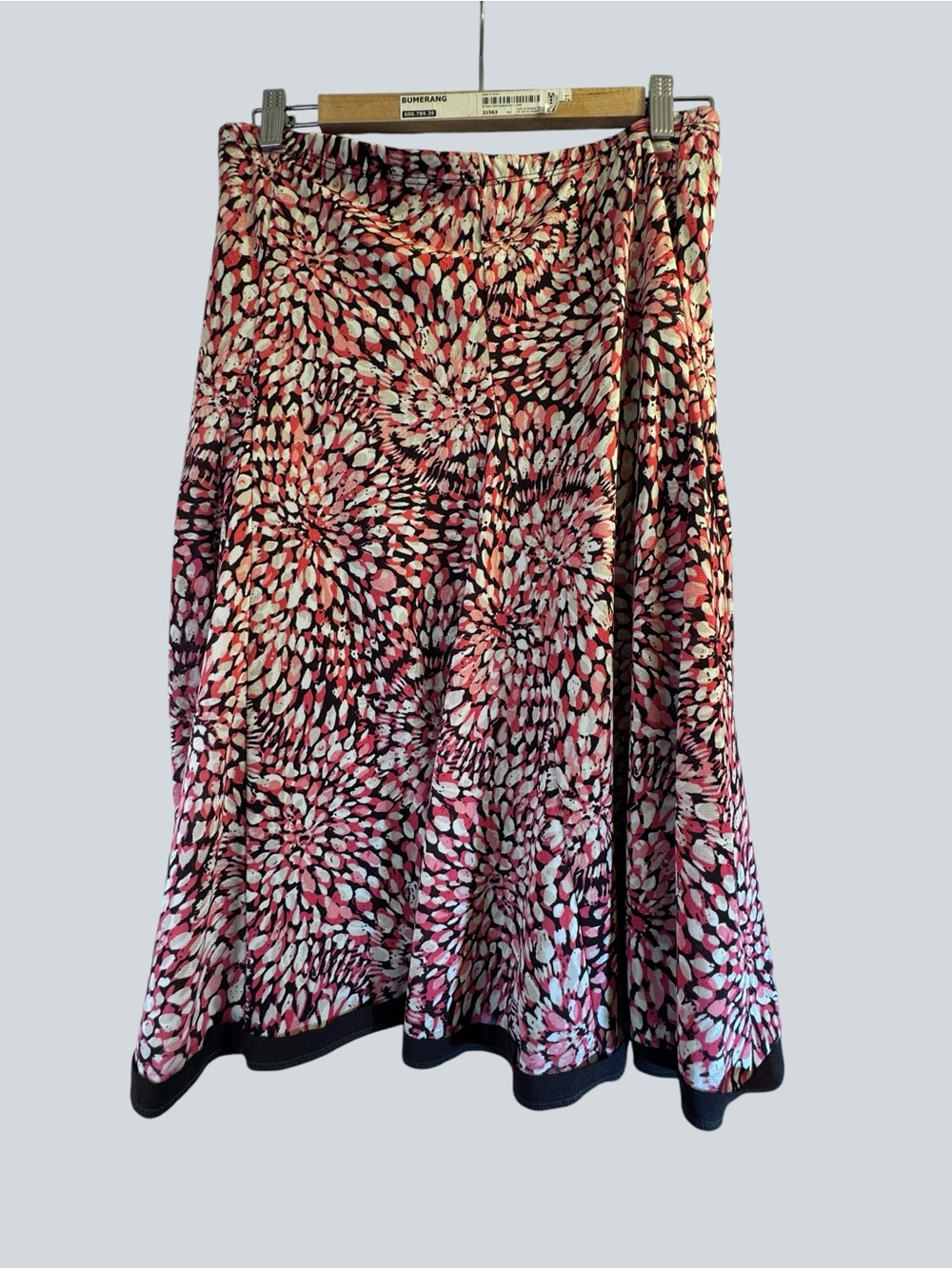 Christopher and Banks Floral Midi Skirt 2X Pink Black Flowy Plus Size 2X Boho